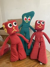 Set Gumby Pals Blockhead J & Blockhead G plush doll figure toy 1983 Art Clokey picture