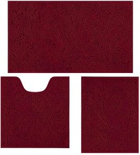 Luxury Chenille Bath Rugs Bathroom Mats Absorbent Non-Slip Capet, 3 Piece Set picture