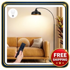arc floor lamp with remote 70 inch black tall lamp stepless dimming picture