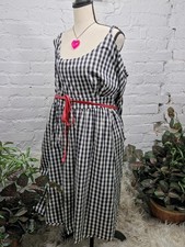 Torrid 4X Retro Chic Black Buffalo Check Knee Length Dress, New without Tags picture