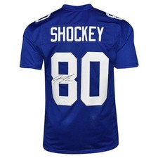 Jeremy Shockey Signed New York Pro Blue Football Jersey (Beckett) picture