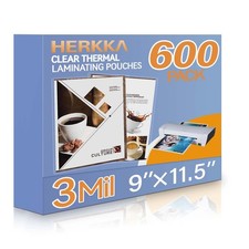 HERKKA 600 Pack Laminating Sheets, Holds 8.5 x 11 Inch Sheets, 3 Mil Clear Therm picture