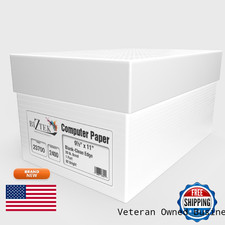 Biztek Continuous Computer Paper 9 1/2 X 11 Blank White Clean Edge 1 Part 20 picture