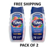 Tums Ultra Strength 1000 Assorted Berries Antacid Tablets, 72 Ct Each Pack of 2 picture