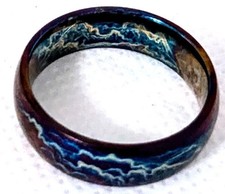 Anodized Titanium Ring-Colorful Random Lightning Strike Pattern Men / Women- 8.5 picture