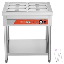 Uimoso Electric Steam Table with Undershelf and Six 1/3 Pans picture