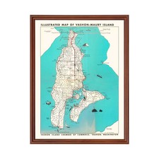 Old Map of Vashon-Maury Island, WA 1955 - Vintage Vashon-Mau picture