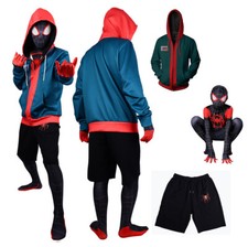 Spider-Man：Into the Spider-Verse Miles Morales Hoodie Shorts Cosplay Costume Set picture
