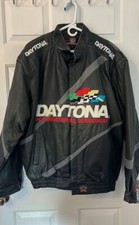 New Vintage J H Design NASCAR Daytona Int Speedway Leather Coat XL picture
