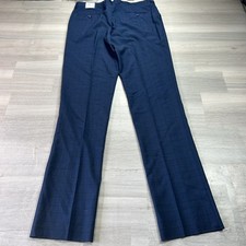 NEW Kilburne + Finch Dress Pants Mens 38x36 Blue Plaid Stretch Suit Trousers picture