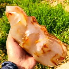 3.68lb Large Natural Agate Chalcedony Flame Crystal Torch Wand Specimen Healing picture