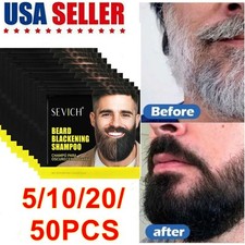 50X SEVICH Men Beard Hair Color Fast Dye Black Mustache Beard Darkening Shampoo picture