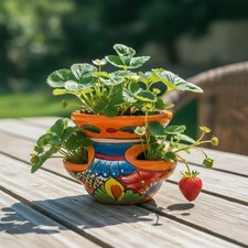 Talavera Strawberry Planter | Hand-Painted Mexican Pot picture