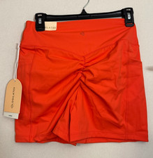 Blogilates Spicy Orange Crisscross Scrunch Bike Short, Large, NWT picture