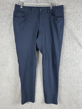 Lululemon Commission Pants Mens 34x31 Navy Blue Slim Fit ABC Performance Stretch picture