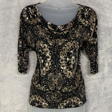 Vtg Y2k Cowl Neck Rhinestone Sparkle Womens sz S Whimsigoth Witchy glam Indie picture