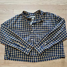Madewell Womens The Signature Poplin Crop Shirt in Plaid Size M NWT picture