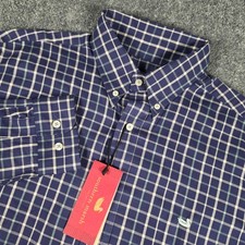 Southern Marsh Catahoula Tattersall Shirt Mens Large Navy Green VSGE299-0316 NWT picture