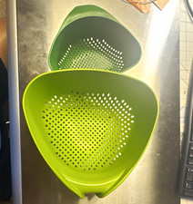 Joseph Joseph Nest Green Plastic Colander/Strainer Set of 2 Small With Handles picture