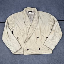 Issey Miyake Vintage Double Breasted Shawl Collar Padded Jacket Tan Beige RARE picture