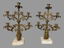 Pair of Antique Five Light Figural Sultan 22