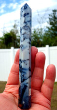 Mystical BLUE Jasper Quartz Crystal Healing Massage Wand Polished Point For Sale picture