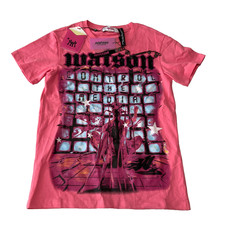 Watson Studios Short Sleeve T Shirt Mens Size L Pink Control The Media Graphic picture