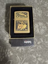 Vintage 1993 Zippo Toledo Matador Bullfight Lighter Gold & Black w/ Box (New) picture