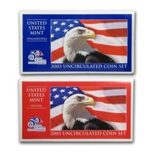 2003 United States US Mint 20 Coin P & D Uncirculated Coin Set State Quarters picture