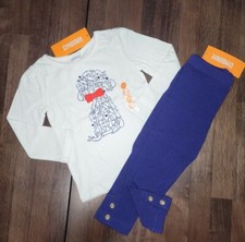 NWT Gymboree MOD ABOUT ORANGE Outfit 2 Pc Puppy Top & Blue Leggings, 18-24 Month picture