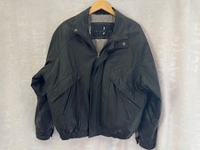 Vintage Joshua Ross Black Leather Bomber Flight Jacket Men's L Genuine Leather picture