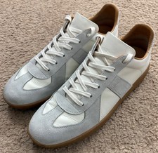 Beckett Simonon Morgen men’s White Leather Suede Low GATs Trainers shoes 10.5 picture