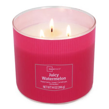 Mainstays 3-Wick Textured Wrapped Juicy Watermelon Scented Candle, 14 oz picture