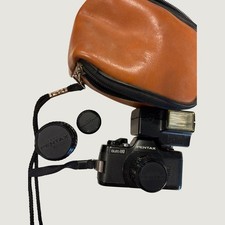 Vintage Pentax Auto 110 SLR Camera Set with Lenses Flash & Leather Case/ manuals picture
