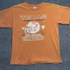 Vintage Texas Longhorns 2005 National Champions T Shirt Size L Orange Y2K NCAA picture