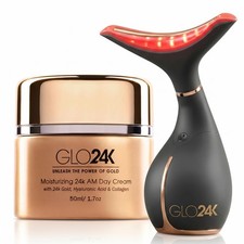 GLO24K Red Light Facial Massager with 24K Gold 3.13 Pound (Pack of 1), White picture