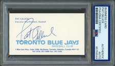 Pat Gillick SIGNED Business Card Vintage HOF Toronto Blue Jays PSA Auto WOW picture