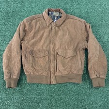 Vintage G-III A-2 Style Brown Leather Bomber Jacket Distressed Flight Army M picture