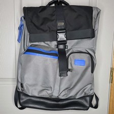 Tumi Cypress Roll Top 19.0” Ballistic Nylon Laptop Backpack Travel Gray Blue picture
