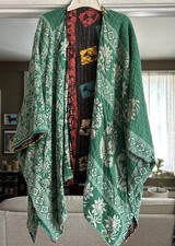 Mountain Girl Clothing Homemade Kantha Reversible Kimono Shacket Beautiful  picture