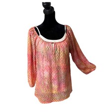 BOHO Fairycore Peasant Mesh Lace Top Womens S y2k BOHO Ethereal Colorful picture