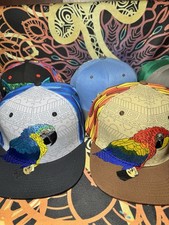 Two Grassroots Macaw Fitted 7.5 Rare Embroidered ✅ out my other SAMPLE GRC Hats picture