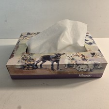 Vintage NOS Kleenex Tissue Box Little Travelers Dogs One Partial Box picture