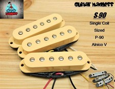 G.M. S-90's Single Coil Sized P-90's with Pole Pieces Cream Covers A5 picture