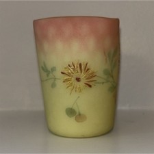 Mt Washington Burmese Glass Diamond Quilted Square Top Toothpick Holder 1885 picture