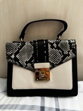 ALDO Animal Print Colorblock Satchel Top Handle w/ Detachable Crossbody Strap picture