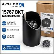 Kichler 15767BKT 4.5W 10°LED Well Light 12V Textured Blk Outdoor Landscape Light picture