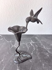 Vintage Bronze Hummingbird & Flower Sculpture 9” Removable New Concepts Taiwan picture
