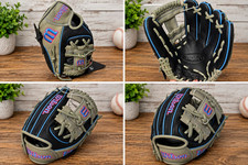 Wilson A1000 11.5 Right Hand Throw Leather Infield Baseball Glove Black/Gray picture