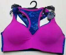 Material Girl 2PK Juniors Racerback Sport Bra M Wireless Hook Free Slip-on #WC11 picture